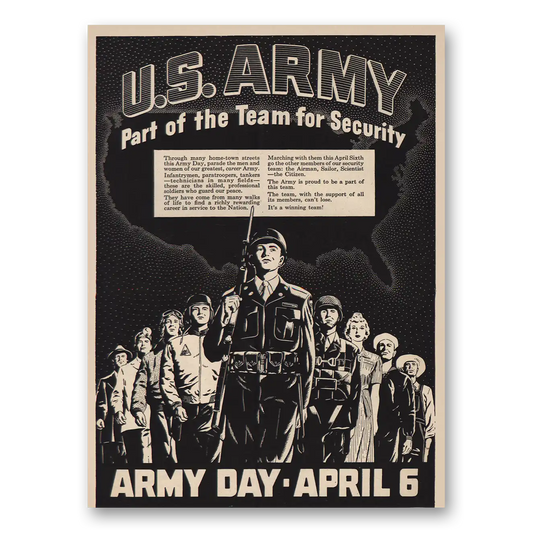 1949 US Army Army Day April 6 Vintage Magazine Print Ad