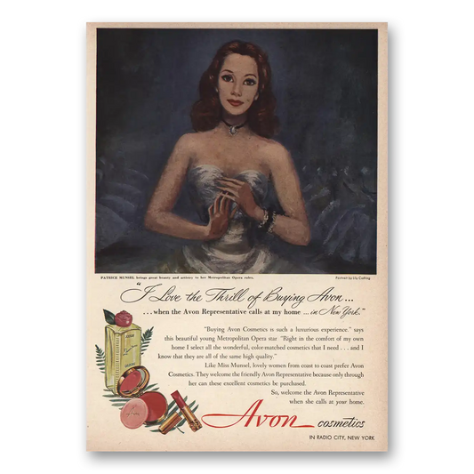 1949 Avon I Love the Thrill Vintage Magazine Print Ad