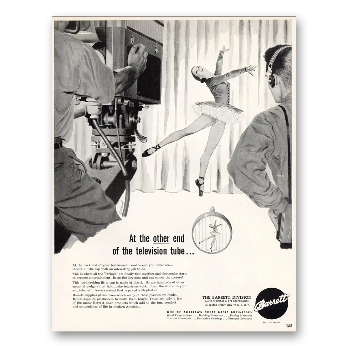 1949 Barrett Other End of the Television Tube Vintage Magazine Print Ad