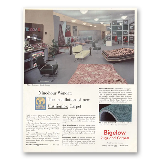 1949 Bigelow Carpet Supreme Road Vintage Magazine Print Ad