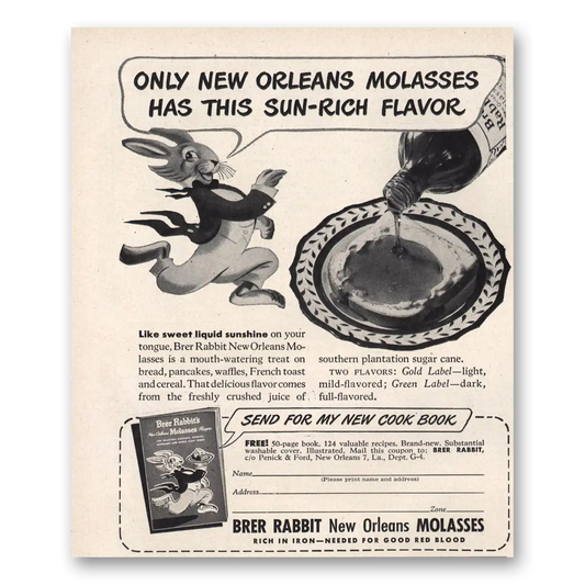 1949 Brer Rabbit Molasses New Orleans Vintage Magazine Print Ad