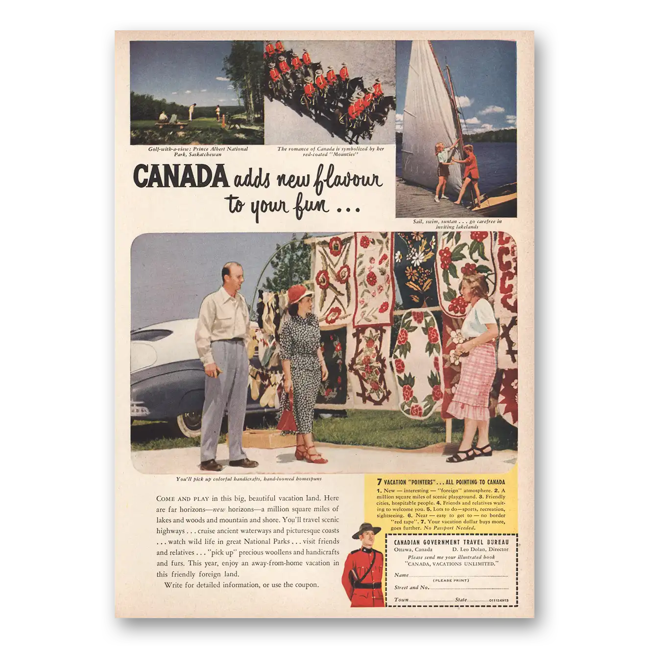 1949 Canada Adds New Flavour To Your Fun Vintage Magazine Print Ad