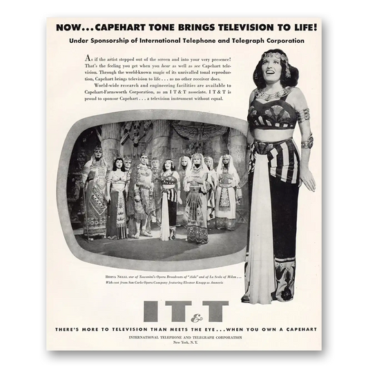 1949 Capehart Television Herva Nelli Aida La Scala of Milan Vintage Magazine Print Ad