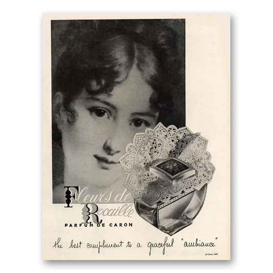 1949 Fleur de Rocaille Parfum Best Compliment Graceful Ambiance Vintage Magazine Print Ad