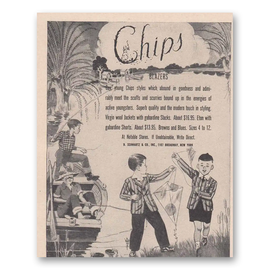 1949 Chips Blazers Gay Young Chips Styles Vintage Magazine Print Ad