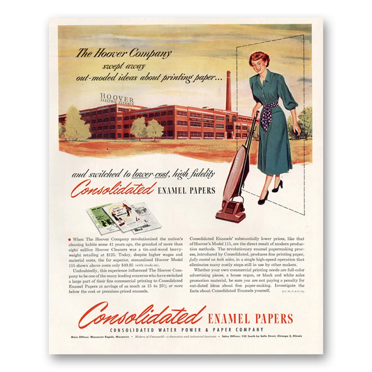 1949 Consolidated Enamel Papers Company Vintage Magazine Print Ad