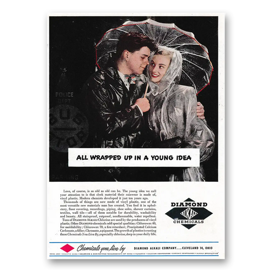 1949 Diamond Chemicals All Wrapped Up In a Young Idea Vintage Magazine Print Ad