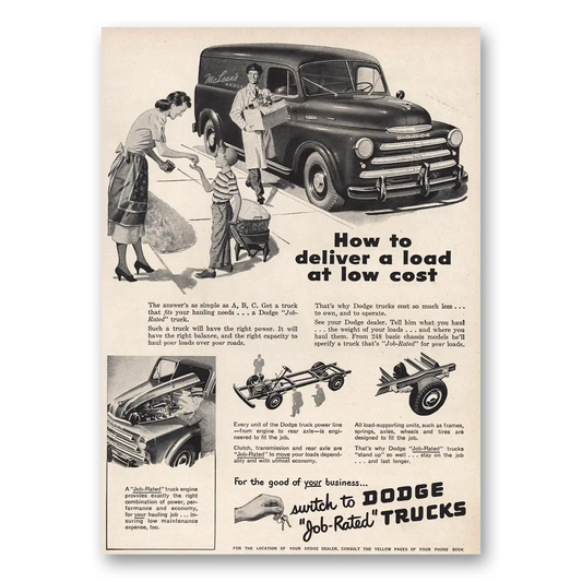 1949 Dodge Trucks How to Deliver a Load at Low Cost Vintage Magazine Print Ad