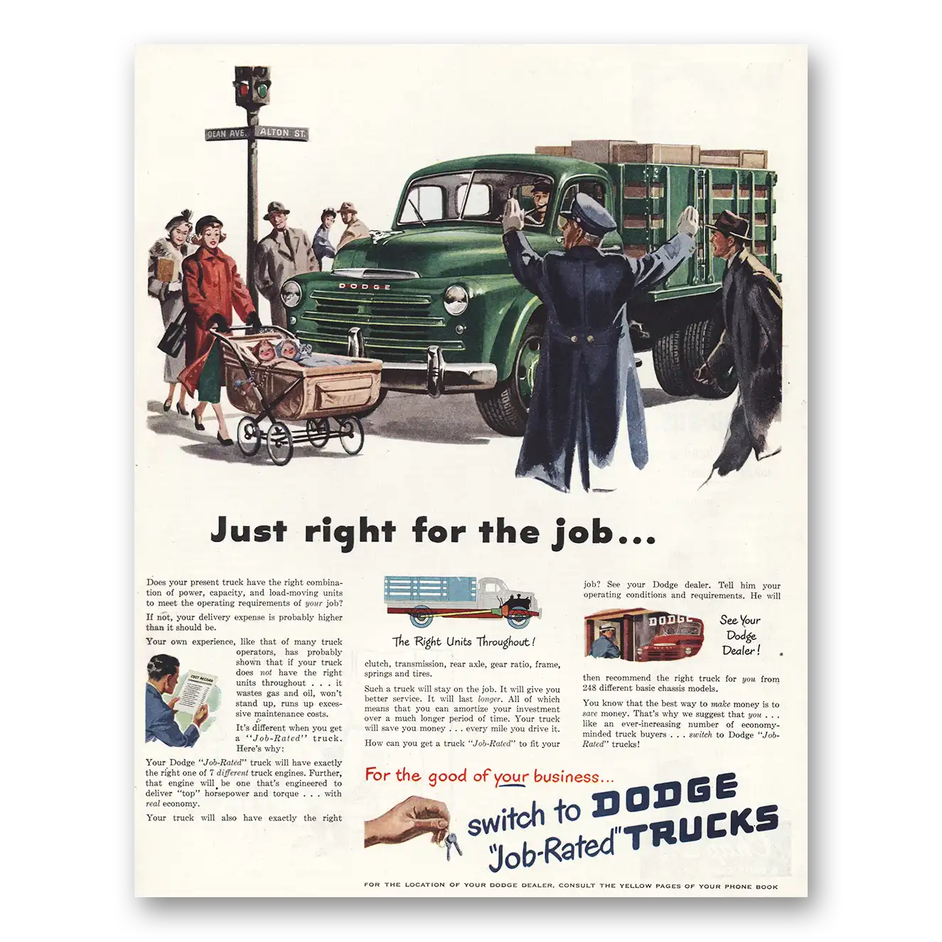 1949 Dodge Trucks Just Right for the Job Vintage Magazine Print Ad