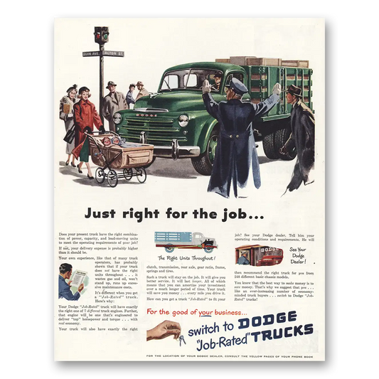 1949 Dodge Trucks Just Right for the Job Vintage Magazine Print Ad