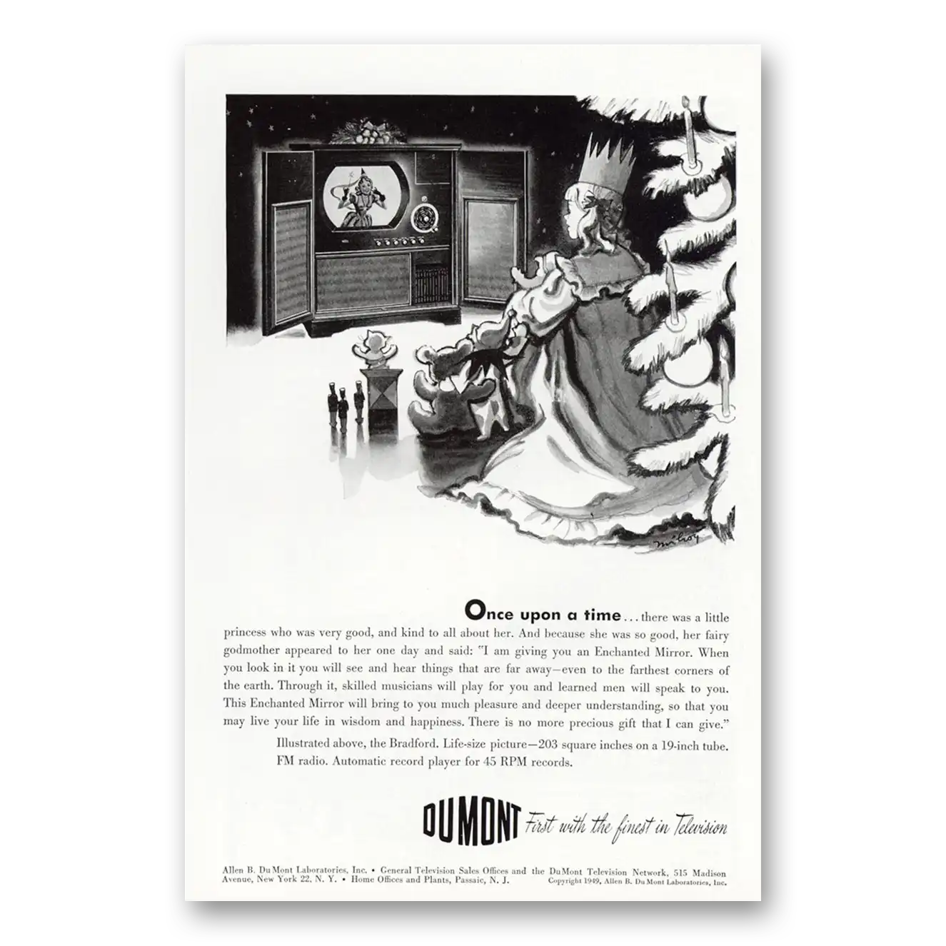 1949 DuMont Television Once Upon a Time Vintage Magazine Print Ad