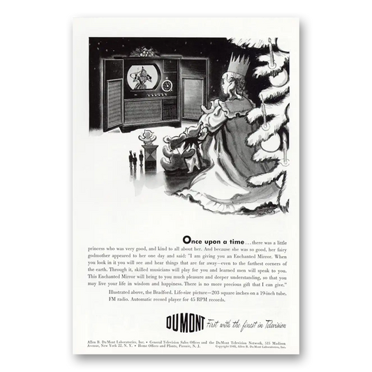 1949 DuMont Television Once Upon a Time Vintage Magazine Print Ad