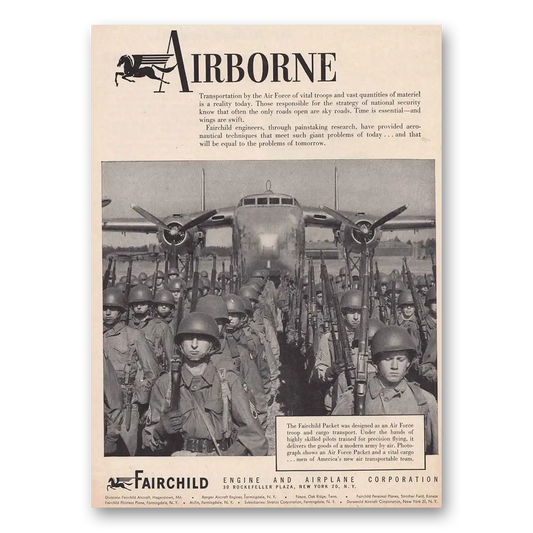 1949 Fairchild Engine Airborne Military Vintage Magazine Print Ad