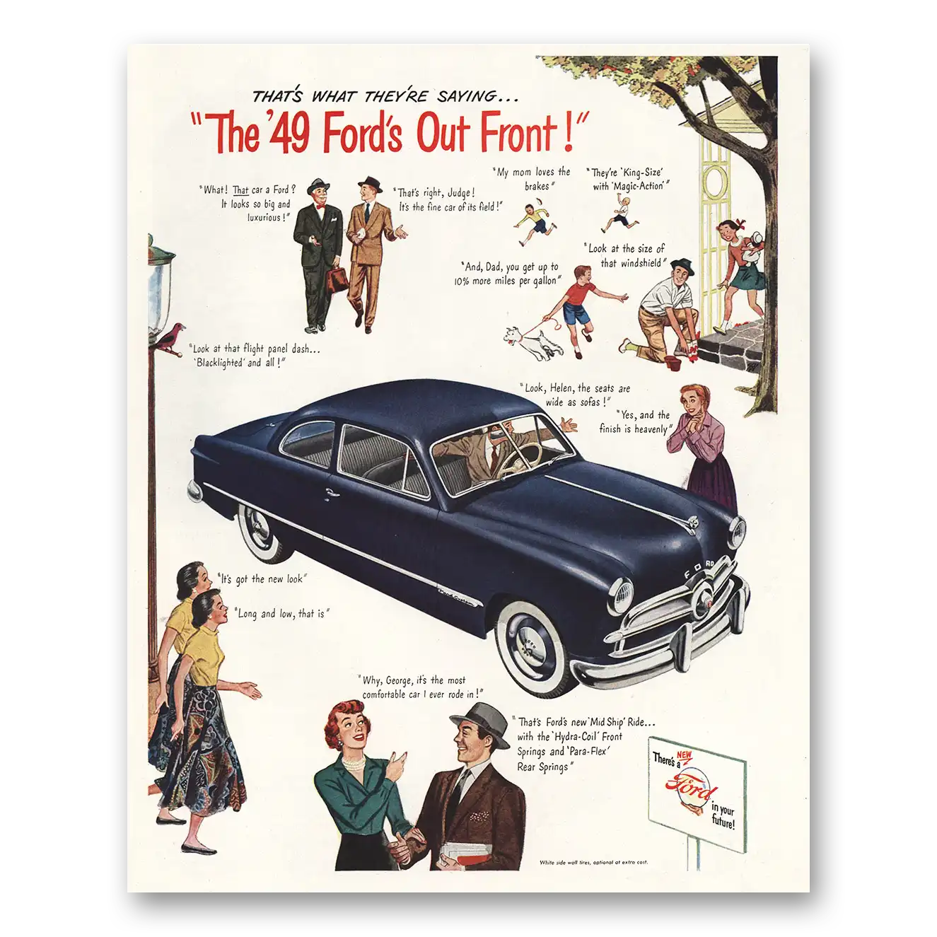 1949 Ford What They're Saying 49 Fords Out Front Vintage Magazine Print Ad