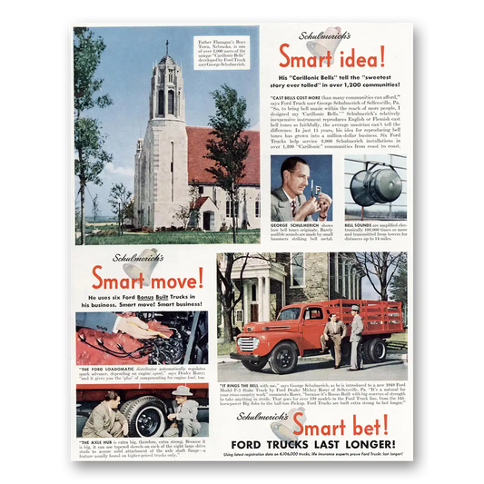 1949 Ford Trucks Carillonic Bells Tell the Sweetest Story Vintage Magazine Print Ad