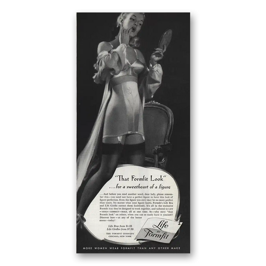 1949 Formfit Life Bra Sweetheart Figure Vintage Magazine Print Ad