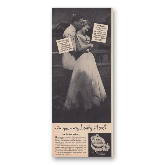 1949 Fresh Cream Deoderant Are You Really Lovely to Love Vintage Magazine Print Ad