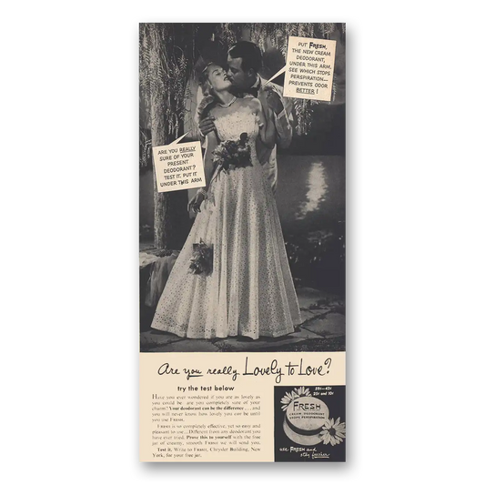 1949 Fresh Cream Deoderant Are You Really Lovely to Love Vintage Magazine Print Ad