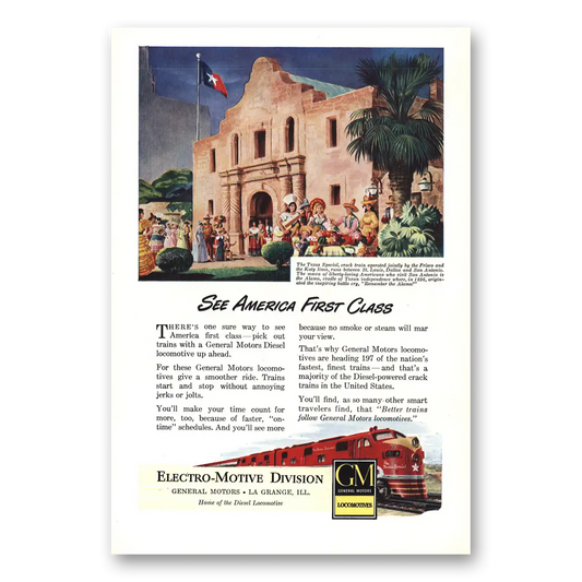 1949 GM Electro Motive See America First Class Vintage Magazine Print Ad