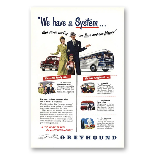 1949 Greyhound We Have System Vintage Magazine Print Ad