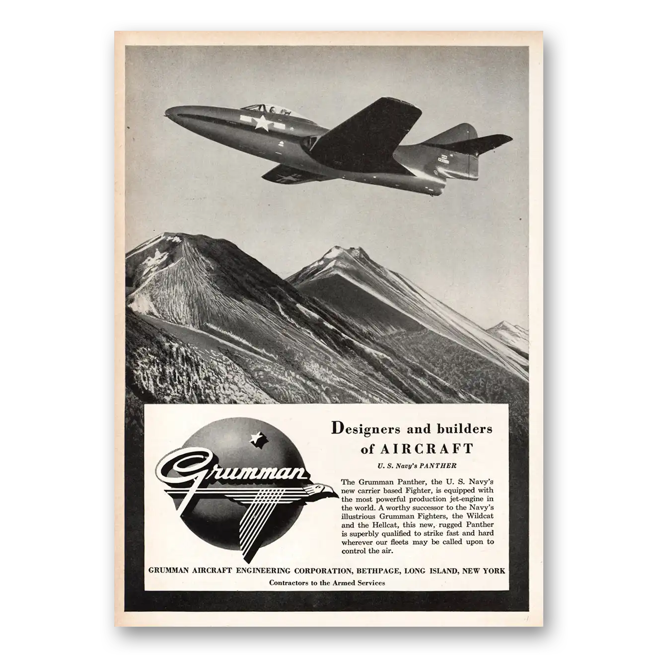 1949 Grumman Designers and Builders of Aircraft Vintage Magazine Print Ad