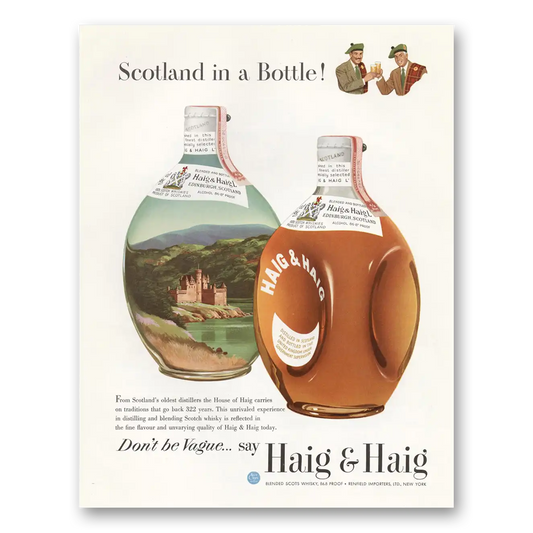 1949 Haig & Haig Scotland In a Bottle Vintage Magazine Print Ad