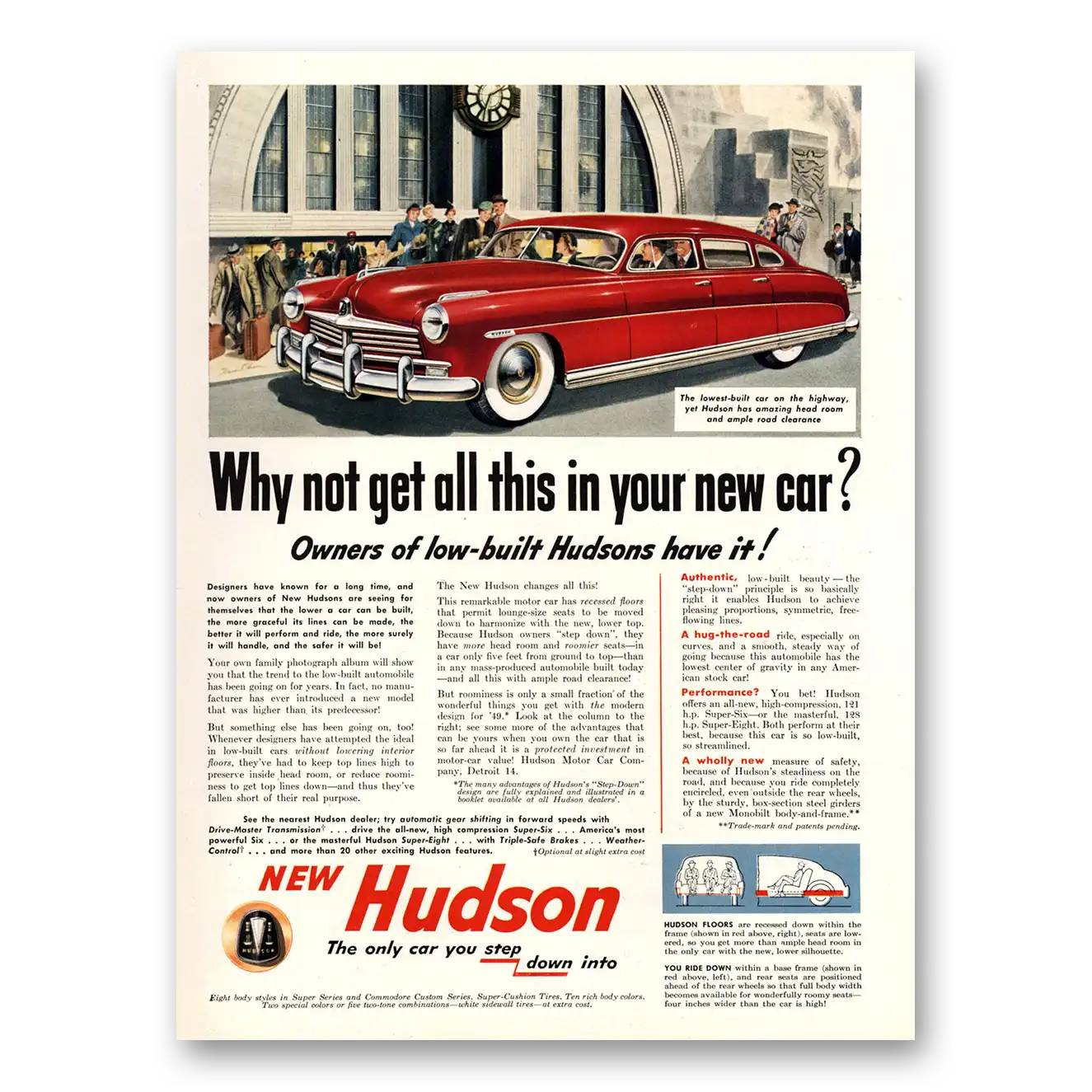 1949 Hudson Motor Car Why Not Get All This In Your New Car Vintage Magazine Print Ad