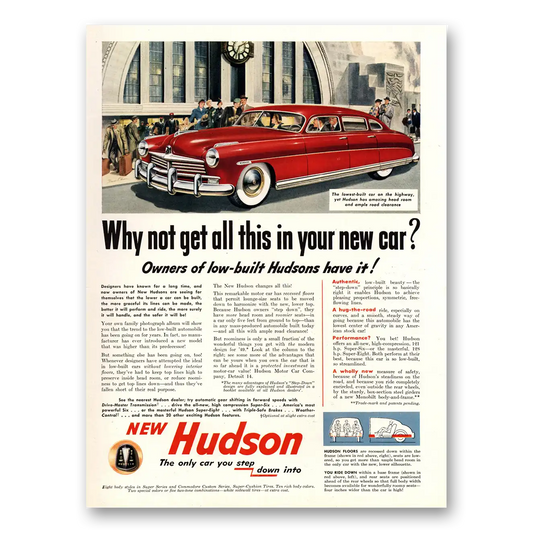 1949 Hudson Motor Car Why Not Get All This In Your New Car Vintage Magazine Print Ad