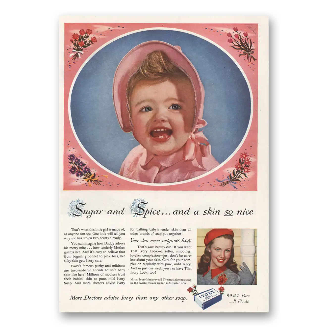 1949 Ivory Soap Sugar and Spice Skin So Nice Vintage Magazine Print Ad