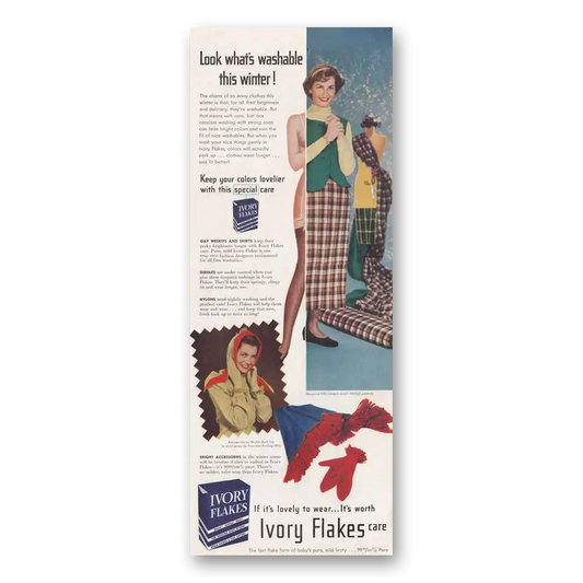 1949 Ivory Flakes Look What's Washable This Winter Vintage Magazine Print Ad