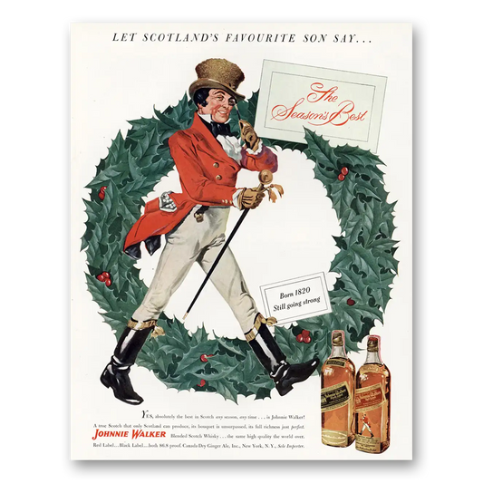 1949 Johnnie Walker Seasons Best Vintage Magazine Print Ad