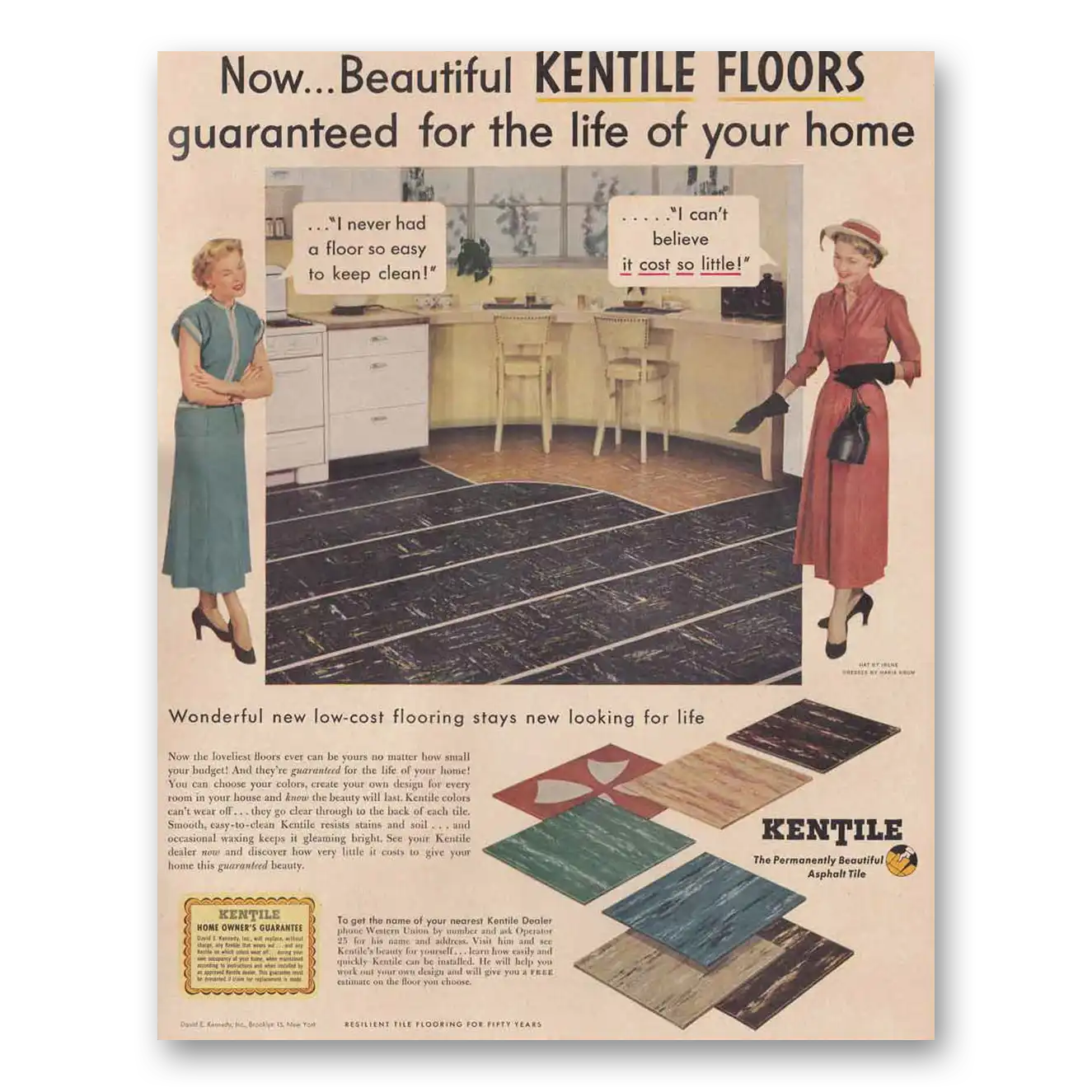 1949 Kentile Flooring Life of Your Home Vintage Magazine Print Ad