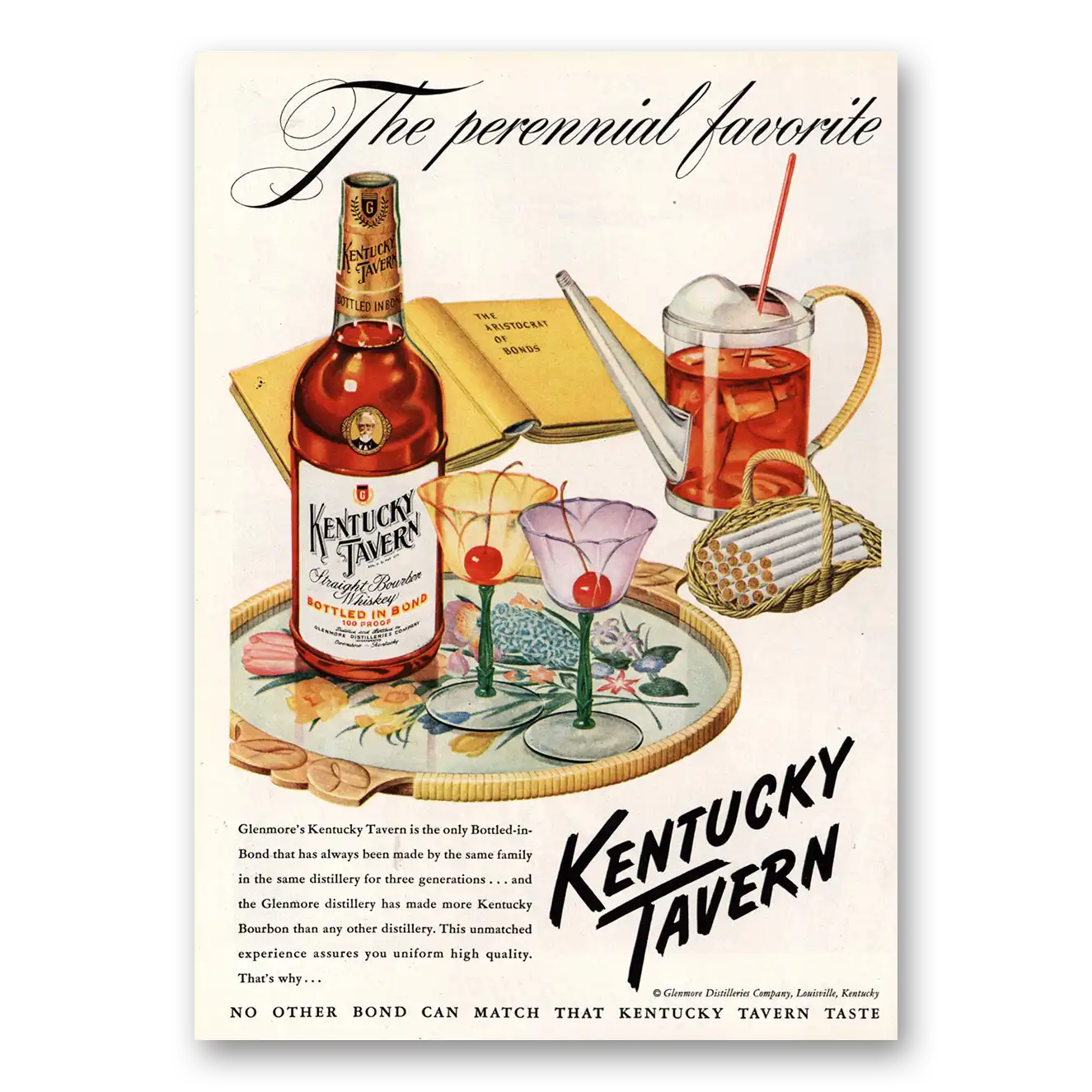 1949 Kentucky Tavern Whiskey Perennial Favorite Vintage Magazine Print Ad