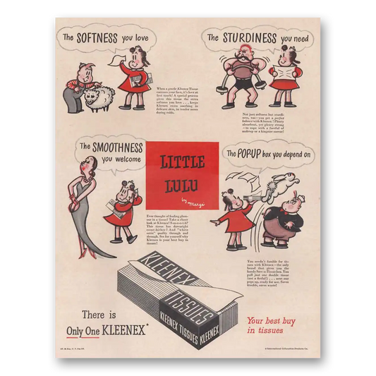 1949 Kleenex Tissues Little Lulu Vintage Magazine Print Ad