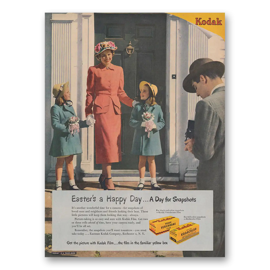 1949 Kodak Film Easters a Happy Day Vintage Magazine Print Ad