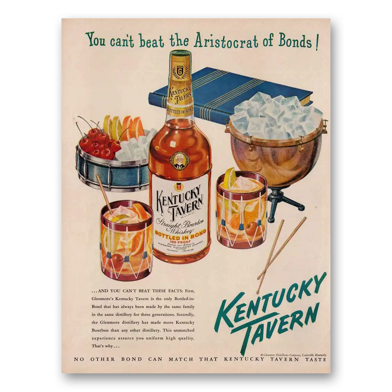 1949 Kentucky Tavern Whiskey Aristocrat of Bonds Vintage Magazine Print Ad