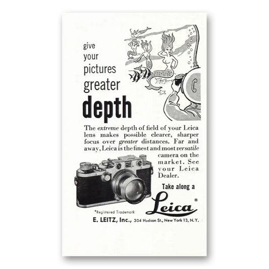 1949 Leica Cameras Give Your Pictures Greater Depth Vintage Magazine Print Ad