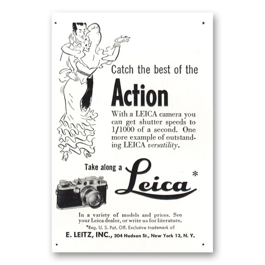 1949 Leica Cameras Catch Best Action Vintage Magazine Print Ad