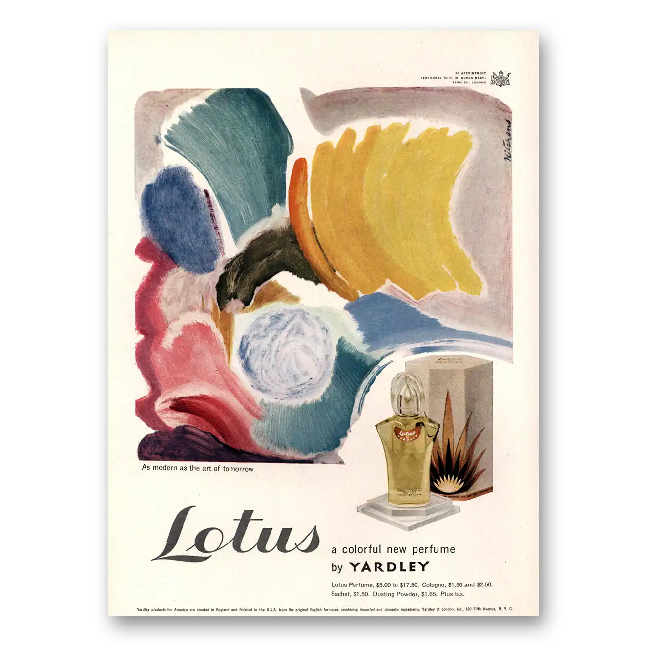 1949 Lotus Perfume Colorful New Perfume Vintage Magazine Print Ad