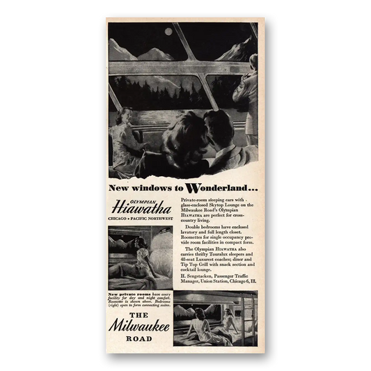 1949 Milwaukee Road New Windows to Wonderland Vintage Magazine Print Ad