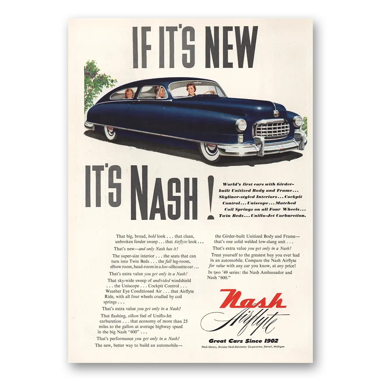 1949 Nash Motors If Its New Its Nash Vintage Magazine Print Ad