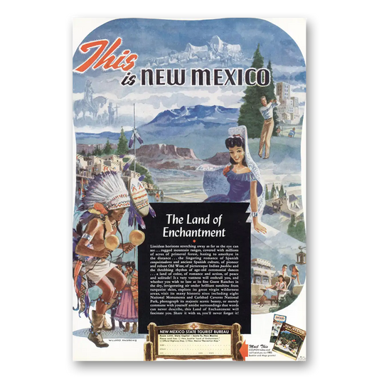 1949 New Mexico Willard Andrews This is New Mexico Vintage Magazine Print Ad