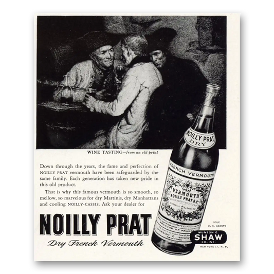 1949 Noilly Prat Vermouth Wine Tasting Vintage Magazine Print Ad