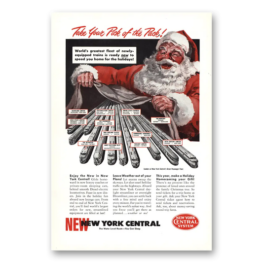 1949 New York Central Santa Claus Pick of the Pack Vintage Magazine Print Ad