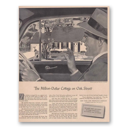 1949 New York Life Insurance Million Dollar Cottage on Oak Street Vintage Magazine Print Ad