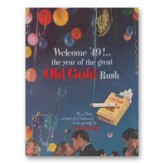 1949 Old Gold Cigarettes Welcome 49 The Year of the Great Vintage Magazine Print Ad