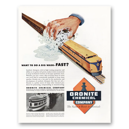 1949 Oronite Chemical Want To Do a Big Wash Fast Vintage Magazine Print Ad