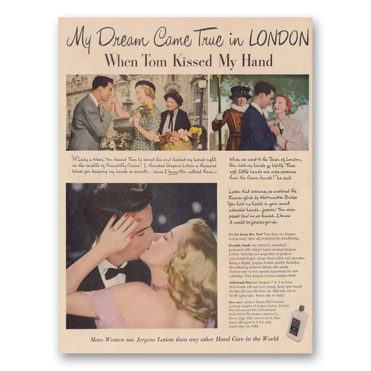 1949 Jergens Lotion My Dream Came True in London Vintage Magazine Print Ad