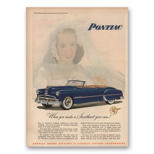 1949 Pontiac Convertible Make Sweetheart Your Own Vintage Magazine Print Ad