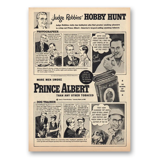 1949 Prince Albert Tobacco Carl Hauck Vintage Magazine Print Ad